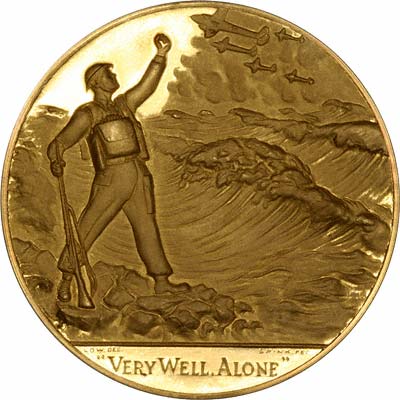 Reverse of Gold Churchill Medallion