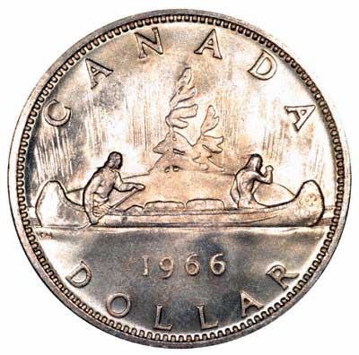 Reverse of 1966 Canada Silver Dollar