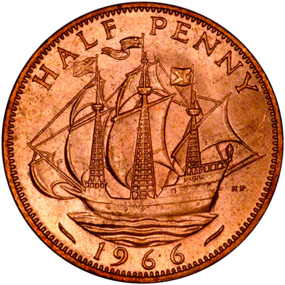 Reverse of 1966 Half Penny