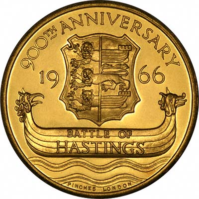 Obverse of 1066 - 1966 Battle of Hastings Gold Medal by John Pinches
