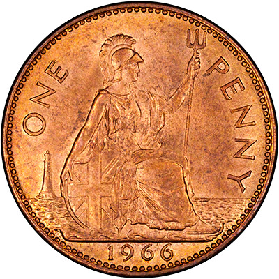 1966 One Penny Reverse