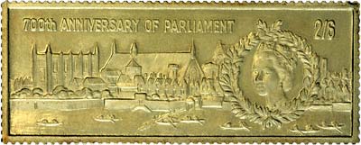 1966 700th Anniversary of Parliament Gold Stamp Replica