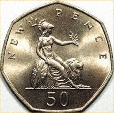 Reverse of 1969 Fifty Pence