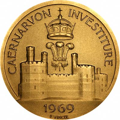 Caernavon Castle on Reverse of 1969 Investiture Medallion