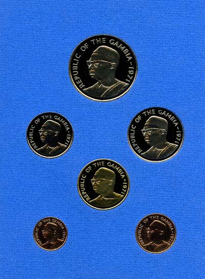 Obverse of 1971 Gambian 20 Proof Set