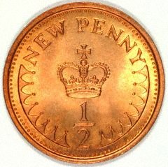 1971 Decimal Half New Penny Reverse