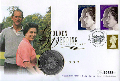 1997 Golden Wedding Anniversary Five Pounds - Guernsey PNC