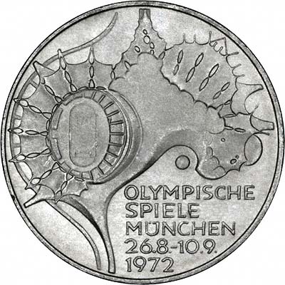 Reverse of 1972D Germany 20 Marks