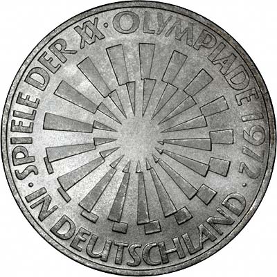 Reverse of 1972f Germany 20 Marks