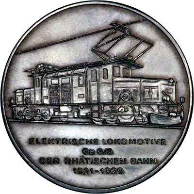 Reverse of 1972 Silver Medallion - Guterzug Locomotive