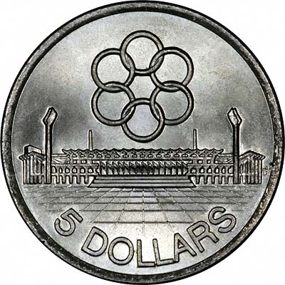 Reverse of 1973 Singapore Five Dollars