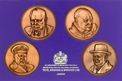 1974 churchill bronze medallion four collection OBV