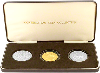 1974 Conservation Three Coin Set in Presentation Box
