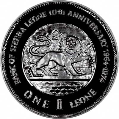 Reverse of 1974 Sierra Leone 1 Leone