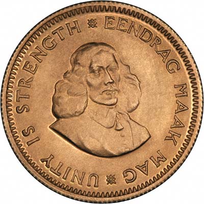 Obverse of 1974 Gold One Rand