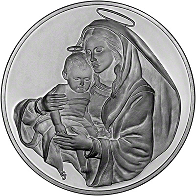 Virgin Mary and Baby Jesus Medallion Reverse