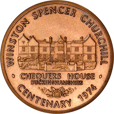 1974 churchill bronze medallion chequers house REV