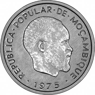 Obverse of 1975 Mozambique 1 Centimo