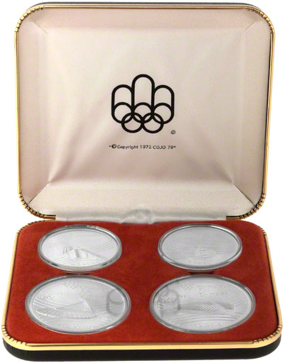 1976 canada four coin unc set montreal olympiad silver set