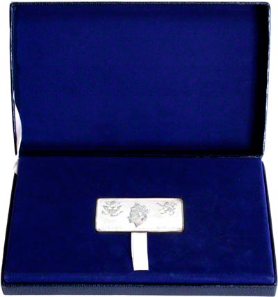 1976 silver proof ingot, stamp replica, 200th anniversary of US independance