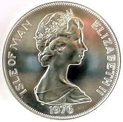 Obverse of 1976 Manx Silver Crown