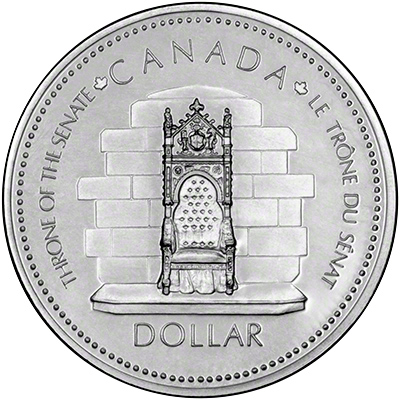 Reverse of 1977 Throne of the Senate one Dollar