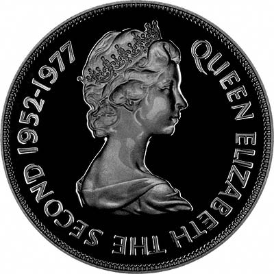Obverse of Mauritius 1977 Silver Jubilee Proof Crown