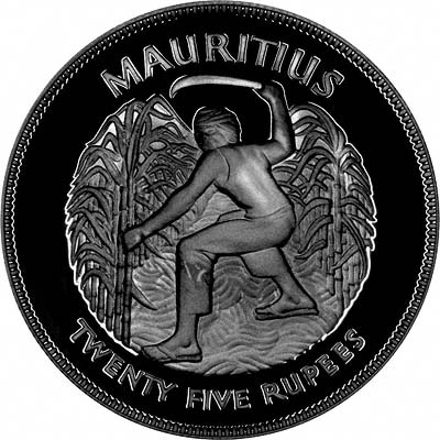 Reverse of Mauritius 1977 Silver Jubilee Proof Crown