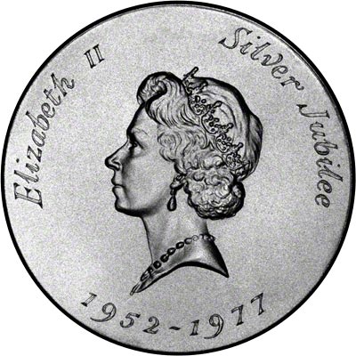 Obverse of 1977 Silver Jubilee Silver Medallion