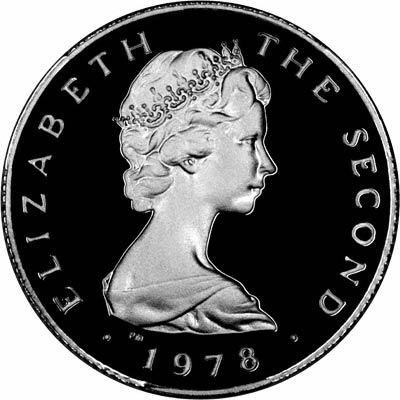 Obverse of 1978 Manx Platinum Pound Coin