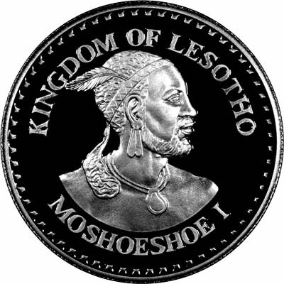 Obverse of 1979 Lesotho Year of the Child Silver Proof 15 Maloti