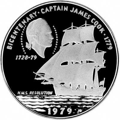 Reverse of 1979 Samoa 10 Dollars Silver Proof Coin