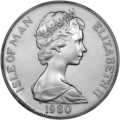 Obverse of 1980 Manx Silver Crown