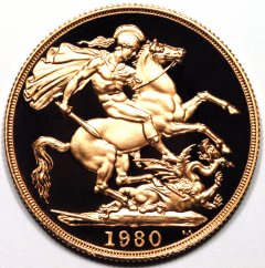 St. George & Dragon Reverse of 1980 Gold £2 Coin