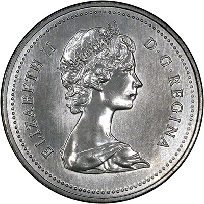 Obverse of 1981 Canadian One Dollar Coin
