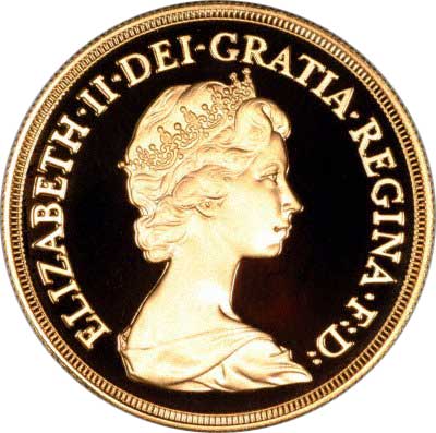 1981 Proof £5 Gold Coin Obverse Elizabeth II