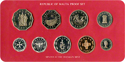 Obverse of 1981 Coin Set in Presentation Card