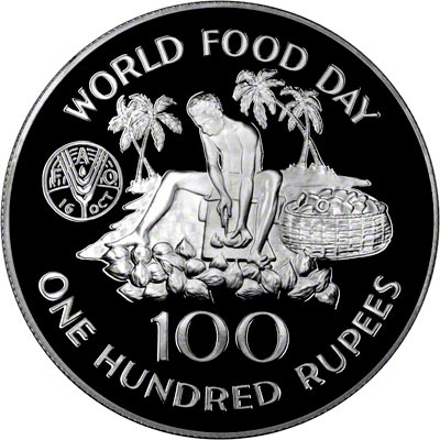 Reverse of 1981 Seychelles World Food Day Silver Proof Coin