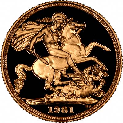 St. George & Dragon Reverse of 1981 Gold Sovereign