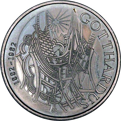 Reverse of 1982 Swiss 5 Francs