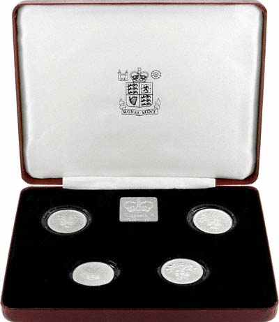 1984 to 1987 Four Coin Silver Proof Pound Set