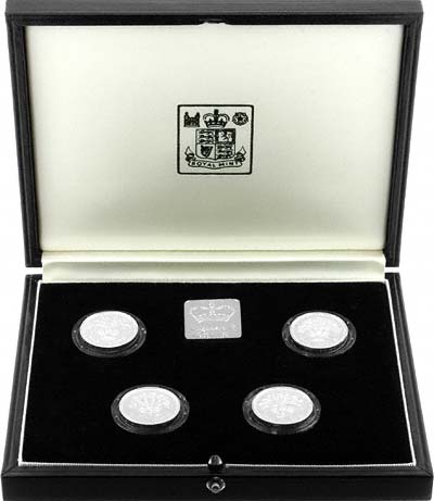 1984 to 1987 Four Coin Silver Proof Pound Set