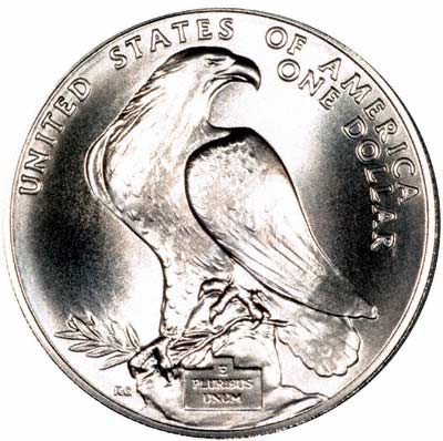 Reverse of 1983 Olympic Silver Proof Dollar