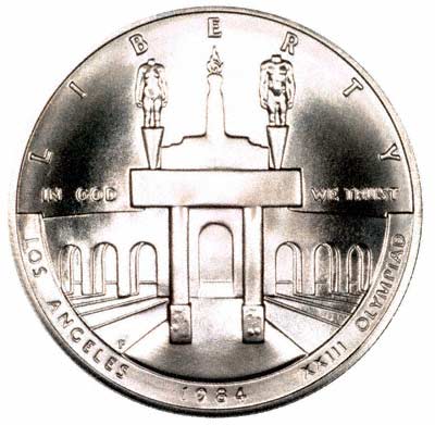 Reverse of 1984 Olympic Silver Proof Dollar