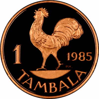 Obverse of 1985 Proof 1 Tambala