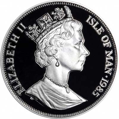 Obverse of 1985 Manx Silver Crown