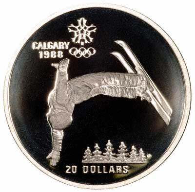Freestyle Skiing on 1986 Canadian Silver $20