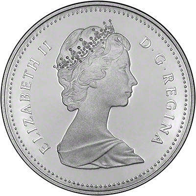 Obverse of 1986 Canada Silver Dollar