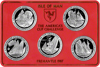 1987 Manx America's Challenge Cup Five Coin Set