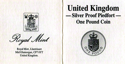 1988 Piedfort Silver Proof Pound Certificate